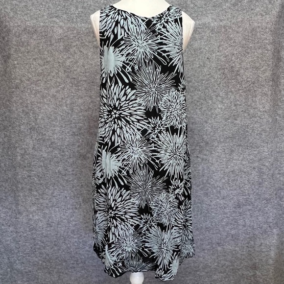 Secret Beach Hawaii Floral Shift Dress Black Blue Sleeveless CoverUp Vacation OS - Picture 3 of 8